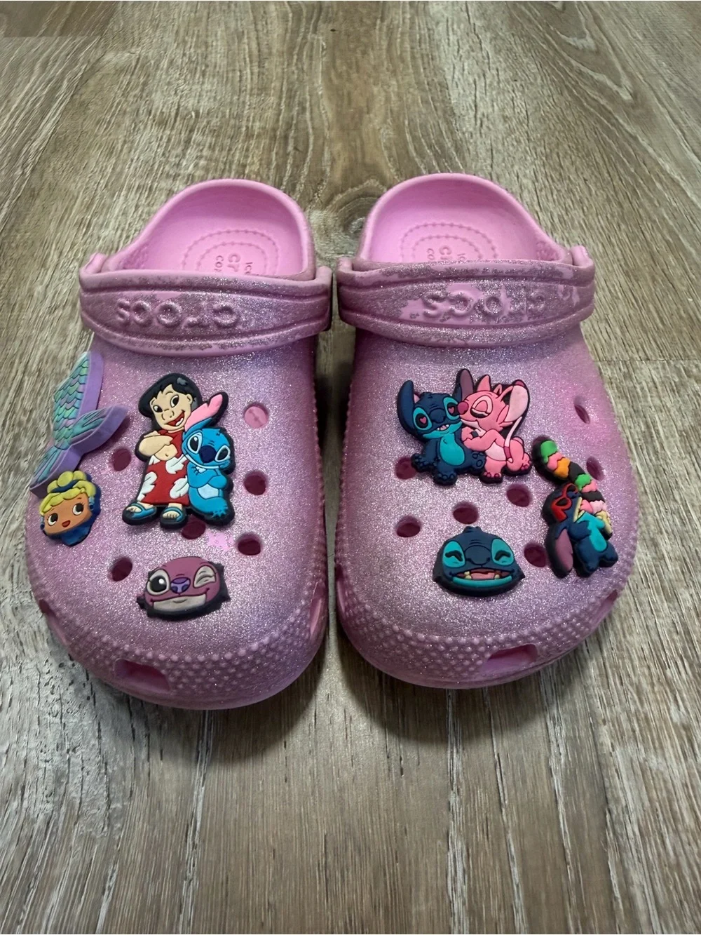 CROCS sparkly pink